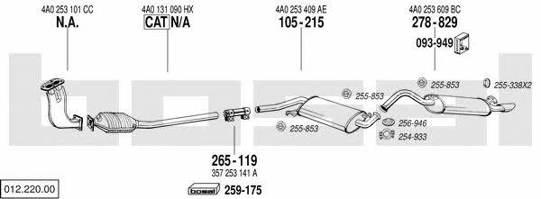 Bosal 012.220.00 Exhaust system 01222000 01222000 Bosal Exhaust system