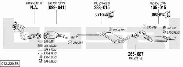 Bosal 012.220.56 Exhaust system 01222056 01222056 Bosal Exhaust system