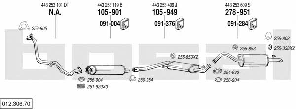 Bosal 012.306.70 Exhaust system 01230670 01230670 Bosal Exhaust system