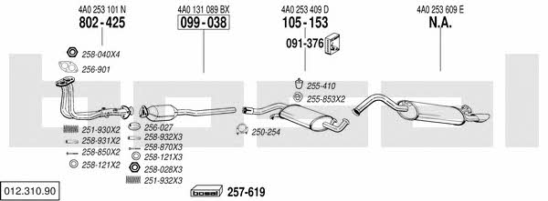 Bosal 012.310.90 Exhaust system 01231090 01231090 Bosal Exhaust system