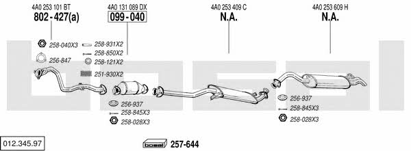 Bosal 012.345.97 Exhaust system 01234597 01234597 Bosal Exhaust system