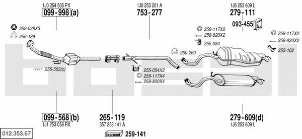 Bosal 012.353.67 Exhaust system 01235367