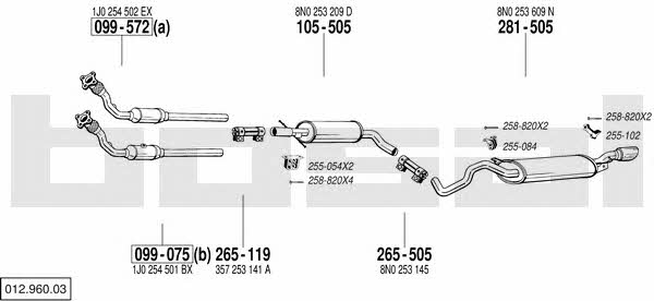  012.960.03 Exhaust system 01296003