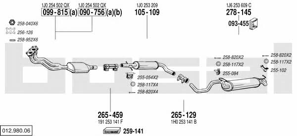 Bosal 012.980.06 Exhaust system 01298006