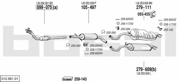  012.981.01 Exhaust system 01298101
