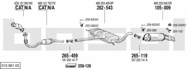Bosal 012.981.03 Exhaust system 01298103
