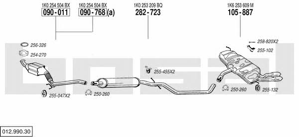 Bosal 012.990.30 Exhaust system 01299030
