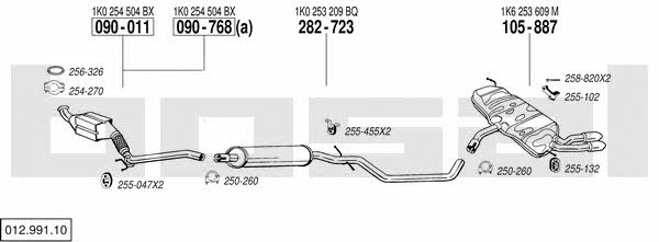 Bosal 012.991.10 Exhaust system 01299110