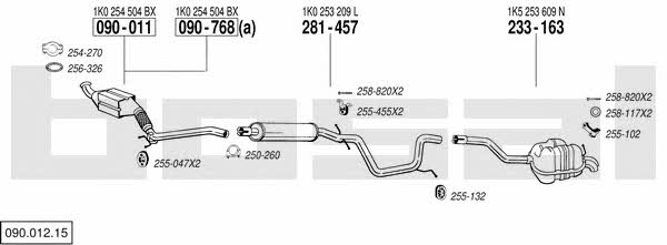 Bosal 090.012.15 Exhaust system 09001215 09001215 Bosal Exhaust system