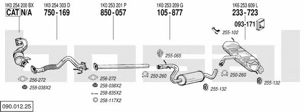 09001225 Bosal Exhaust system