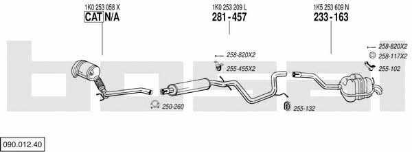Bosal 090.012.40 Exhaust system 09001240 09001240 Bosal Exhaust system