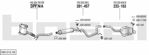 Bosal 090.012.45 Exhaust system 09001245 09001245 Bosal Exhaust system
