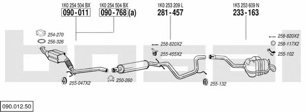 Bosal 090.012.50 Exhaust system 09001250 09001250 Bosal Exhaust system