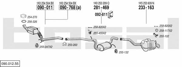Bosal 090.012.55 Exhaust system 09001255 09001255 Bosal Exhaust system