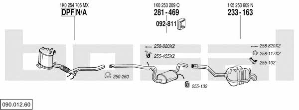 Bosal 090.012.60 Exhaust system 09001260 09001260 Bosal Exhaust system