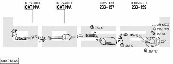Bosal 090.012.65 Exhaust system 09001265 09001265 Bosal Exhaust system