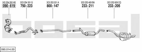09001400 Bosal Exhaust system