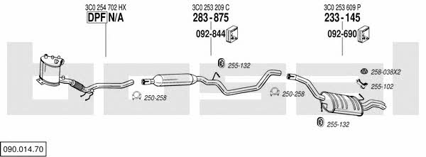 Bosal 090.014.70 Exhaust system 09001470