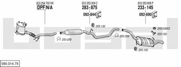  090.014.75 Exhaust system 09001475