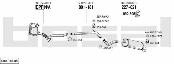 Bosal 090.015.05 Exhaust system 09001505 09001505 Bosal Exhaust system