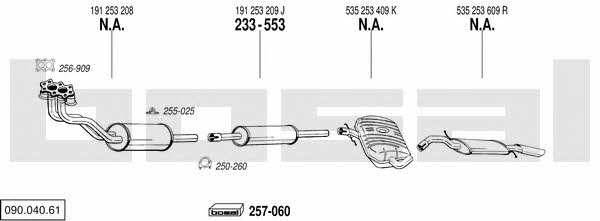 Bosal 090.040.61 Exhaust system 09004061 09004061 Bosal Exhaust system