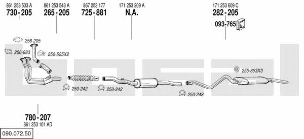  090.072.50 Exhaust system 09007250