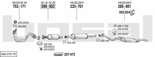 Bosal 090.075.75 Exhaust system 09007575