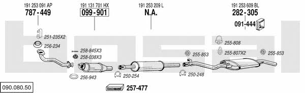 Bosal 090.080.50 Exhaust system 09008050 09008050 Bosal Exhaust system
