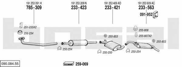 09008455 Bosal Exhaust system