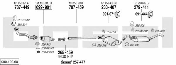 Bosal 090.129.60 Exhaust system 09012960 09012960 Bosal Exhaust system