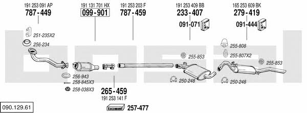 Bosal 090.129.61 Exhaust system 09012961 09012961 Bosal Exhaust system