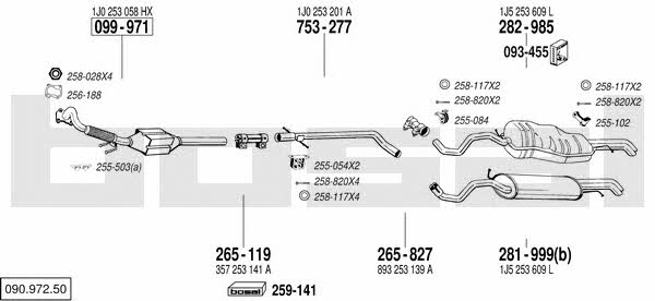 Bosal 090.972.50 Exhaust system 09097250 09097250 Bosal Exhaust system