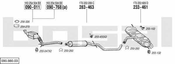  090.980.03 Exhaust system 09098003