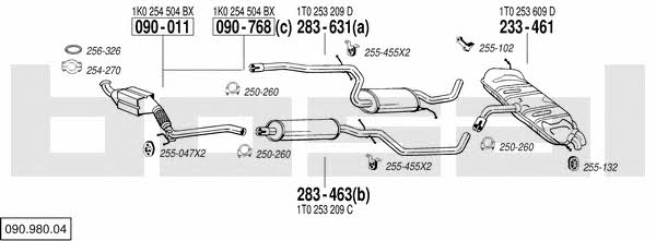  090.980.04 Exhaust system 09098004