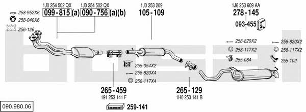 Bosal 090.980.06 Exhaust system 09098006