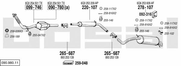  090.980.11 Exhaust system 09098011