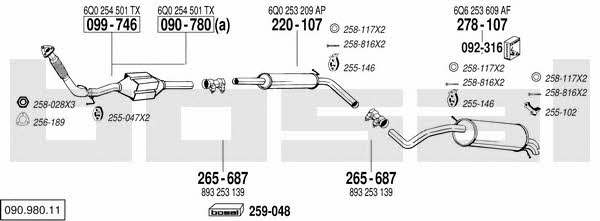 09098011 Bosal Exhaust system
