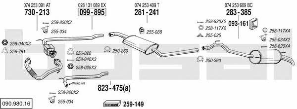  090.980.16 Exhaust system 09098016