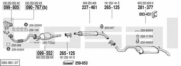  090.981.07 Exhaust system 09098107