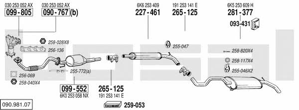  090.981.07 Exhaust system 09098107