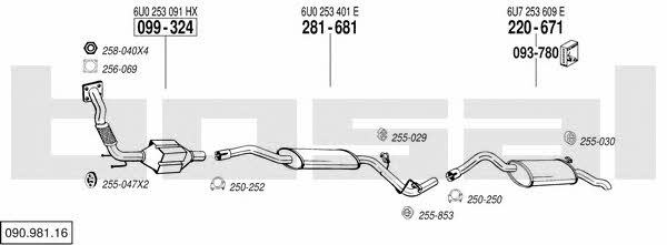 Bosal 090.981.16 Exhaust system 09098116