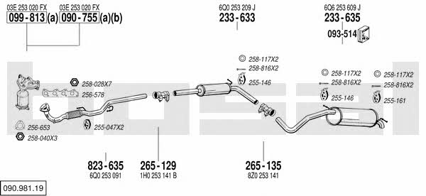Bosal 090.981.19 Exhaust system 09098119