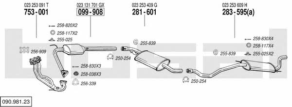 Bosal 090.981.23 Exhaust system 09098123