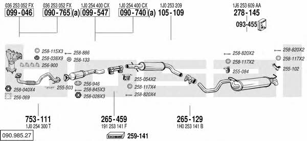  090.985.27 Exhaust system 09098527