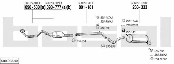 Bosal 090.992.40 Exhaust system 09099240