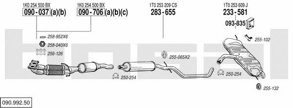 Bosal 090.992.50 Exhaust system 09099250 09099250 Bosal Exhaust system