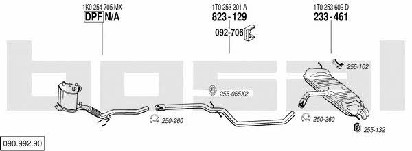 Bosal 090.992.90 Exhaust system 09099290