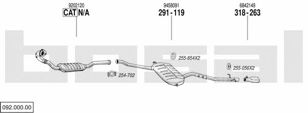 Bosal 092.000.00 Exhaust system 09200000 09200000 Bosal Exhaust system