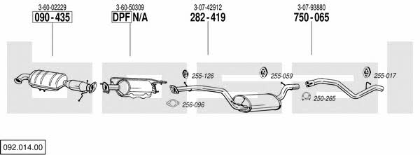 Bosal 092.014.00 Exhaust system 09201400 09201400 Bosal Exhaust system