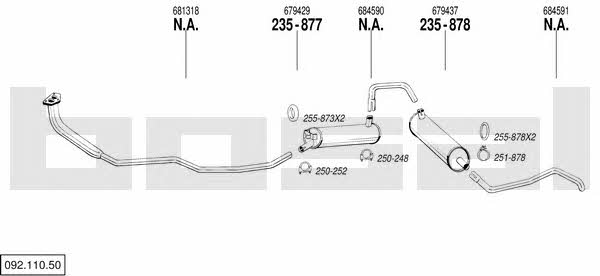 Bosal 092.110.50 Exhaust system 09211050 09211050 Bosal Exhaust system